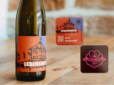 Wein Etikett-Bierdecken-Seensucht